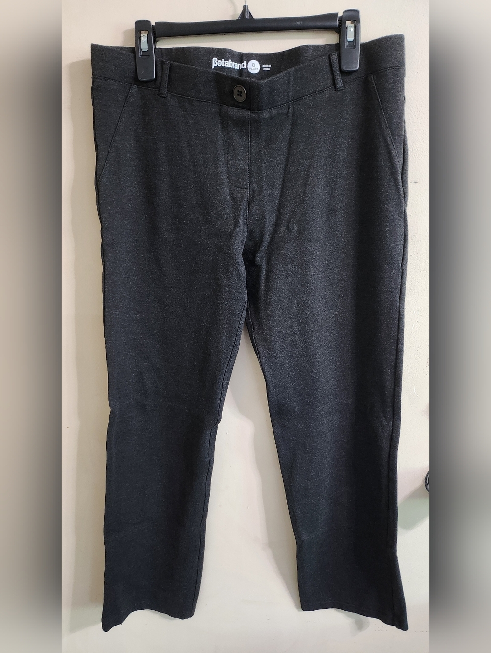 Betabrand Dress Yoga Pants Size: XLP Gray Flannel Used